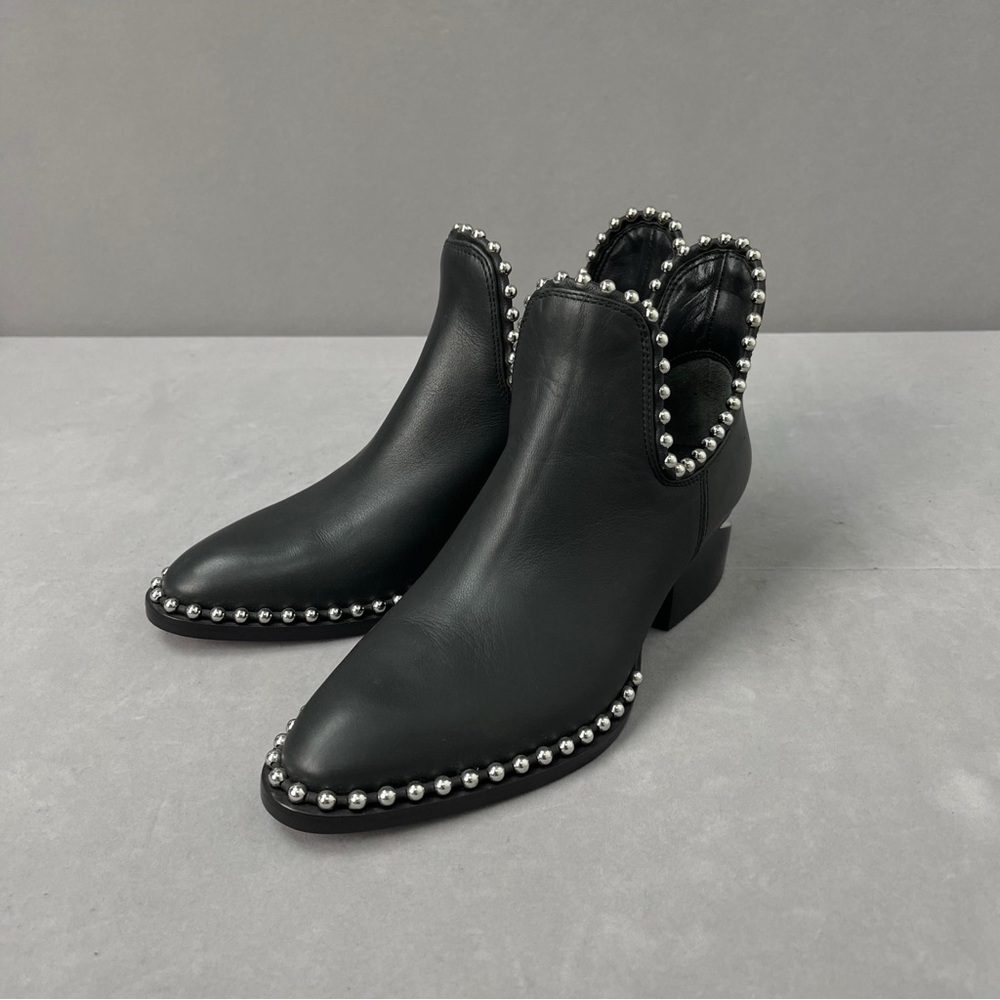 Alexander Wang Black Ankle Boots with Silver Studs